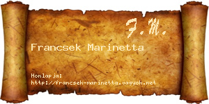 Francsek Marinetta névjegykártya
